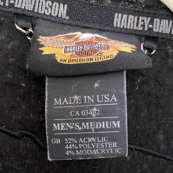 Harley Davidson Snap Down Shacket Black Gray Sherpa Long Sleeve Jacket Men’s M - Picture 6 of 9